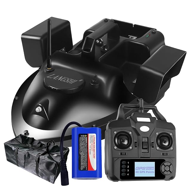 LANGSHI RC bait boat with GPS and three bait containers
