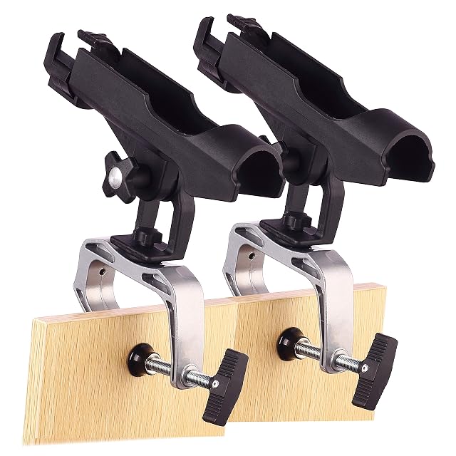 HiUmi folding boat rod holder with large clamp opening