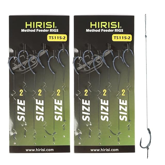 Hirisi Tackle twelve-piece curved carp hair rigs with anti-tangle swivels