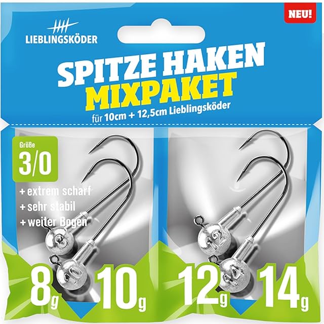 Lieblingsköder four-piece 3/0 jig head mixed pack