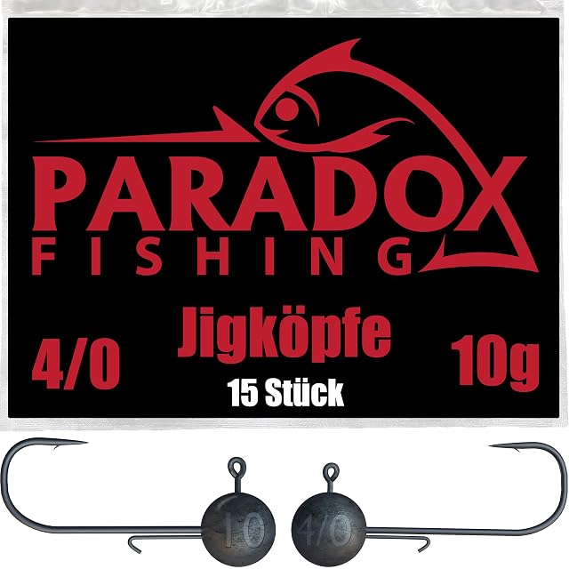 Paradox Fishing 15-piece 4/0 jig head set, all 10 grams