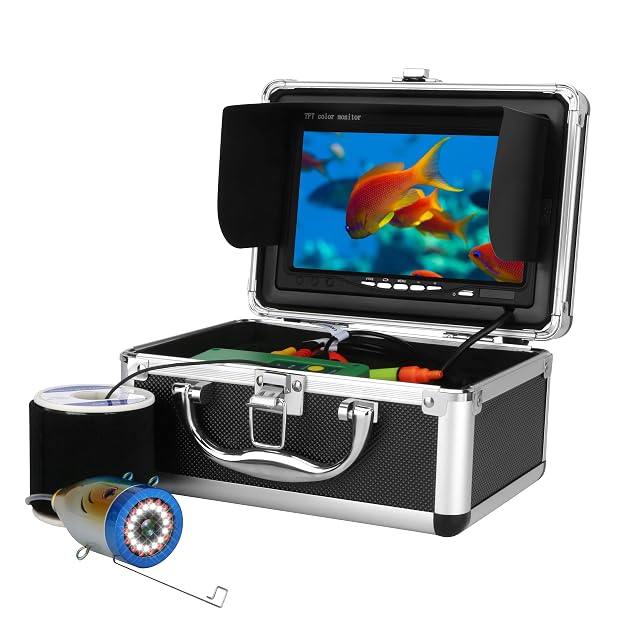 MOUNTAINONE 7-inch underwater fishing camera with monitor and carry case