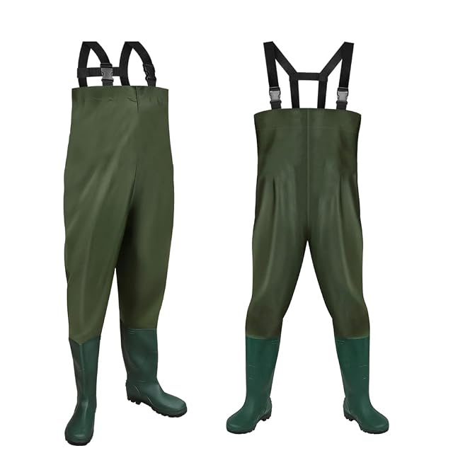 Ansobea waterproof chest waders with boots, size 42/43